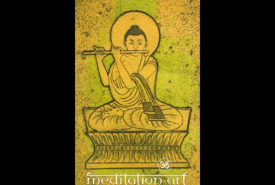 fluting buddha art greeting card