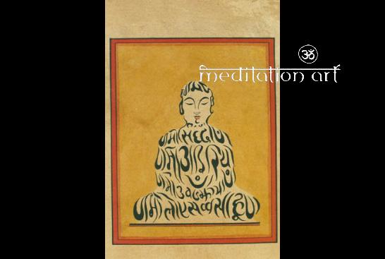 sanskrit buddha art greeting card