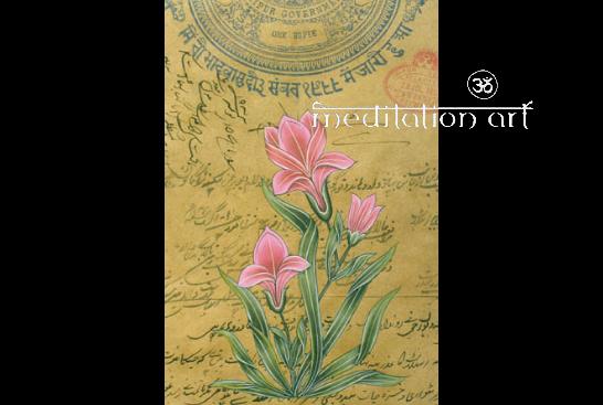 purple lotus flower art greeting card