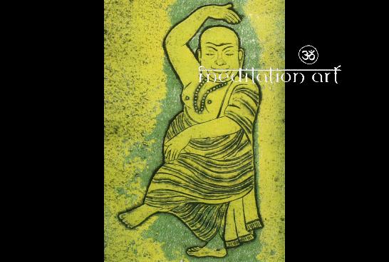 dancing buddha art greeting card
