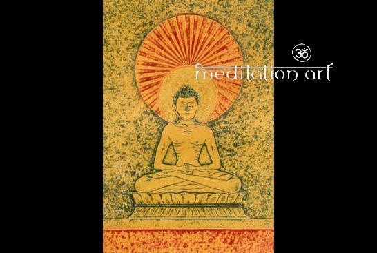 lotus buddha meditation art greeting card