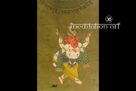 dancing ganesh art greeting card