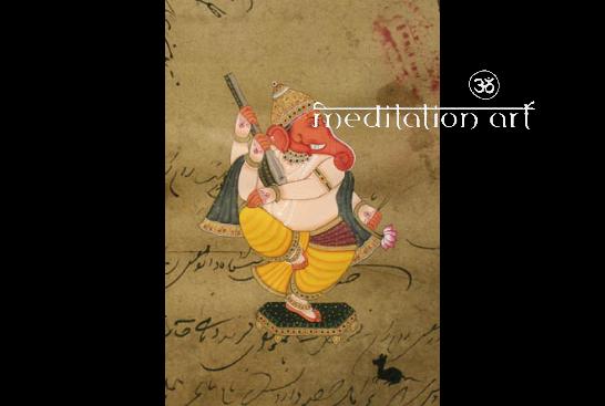 dancing ganesh 2 art greeting card