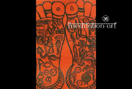 tantric feet art greeting card