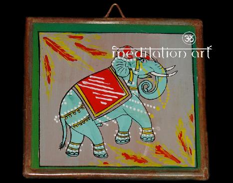 mini glass elephant painting
