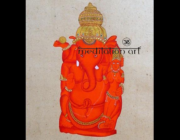 ganesh with gold crown goddess