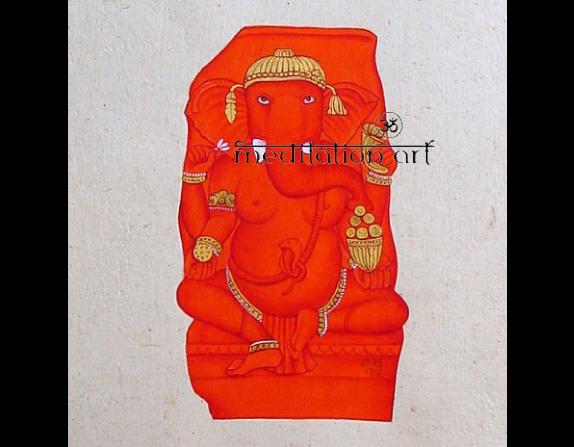 seated ganesh original goauche art