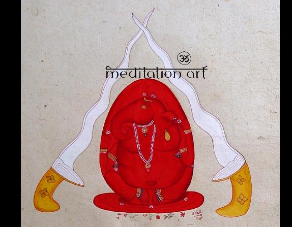 abstract ganesh with swords