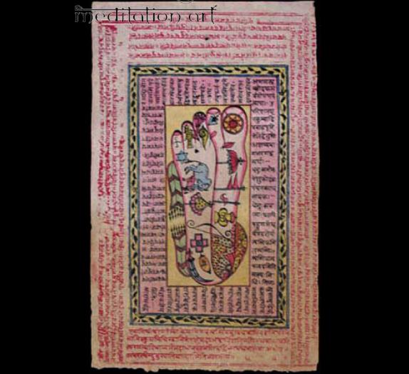 foot with sanskrit original art