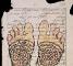 vishnu feet original hand colored print