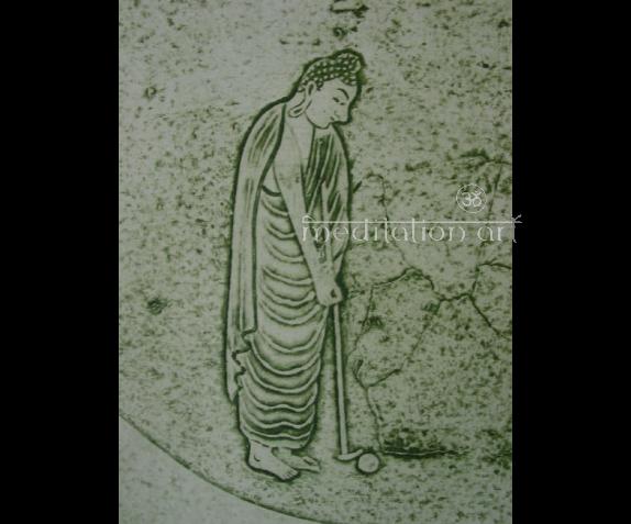 golfing buddha original art from india